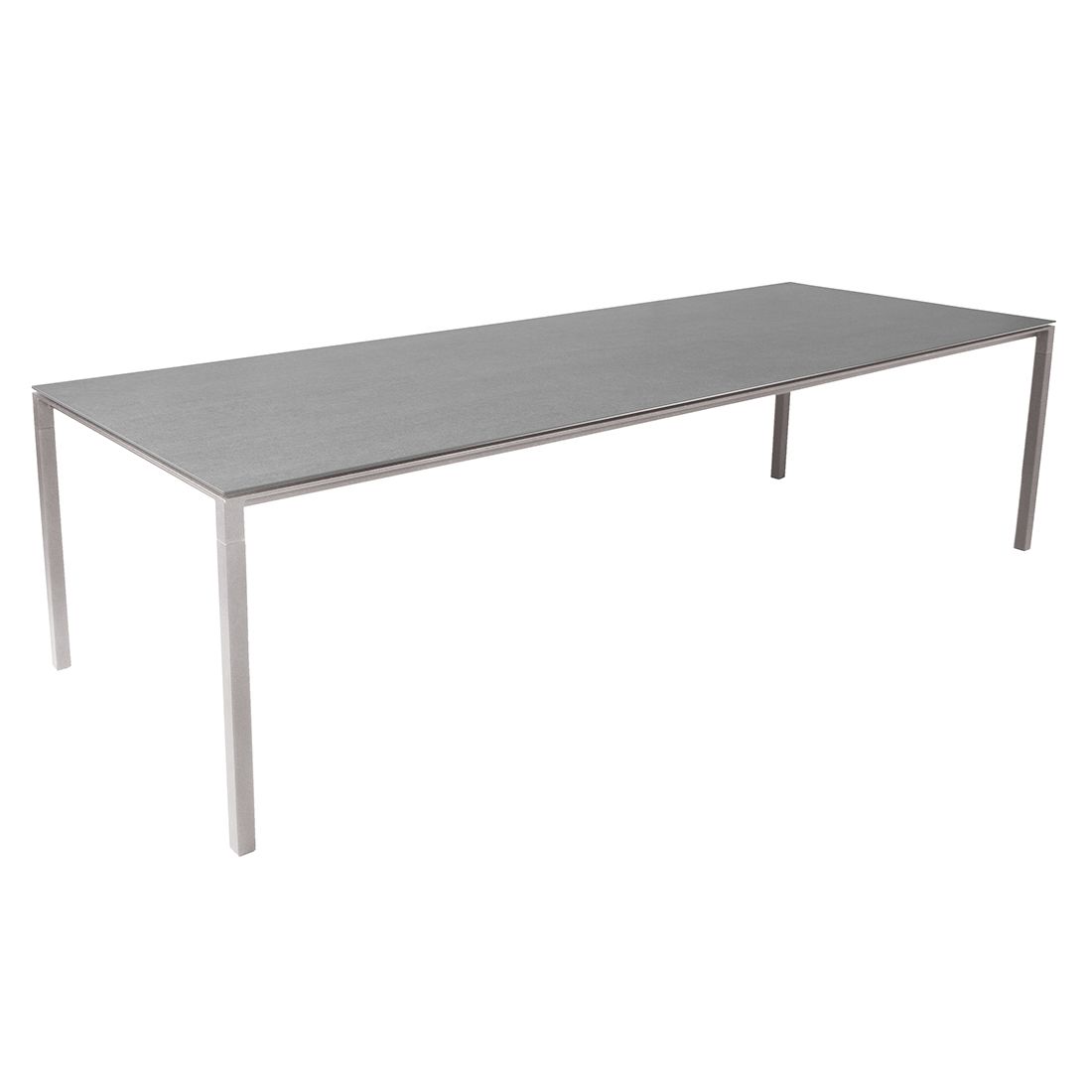 Hagebord Pure 280x100 cm aluminium/keramikk taupe/basalt fra siden