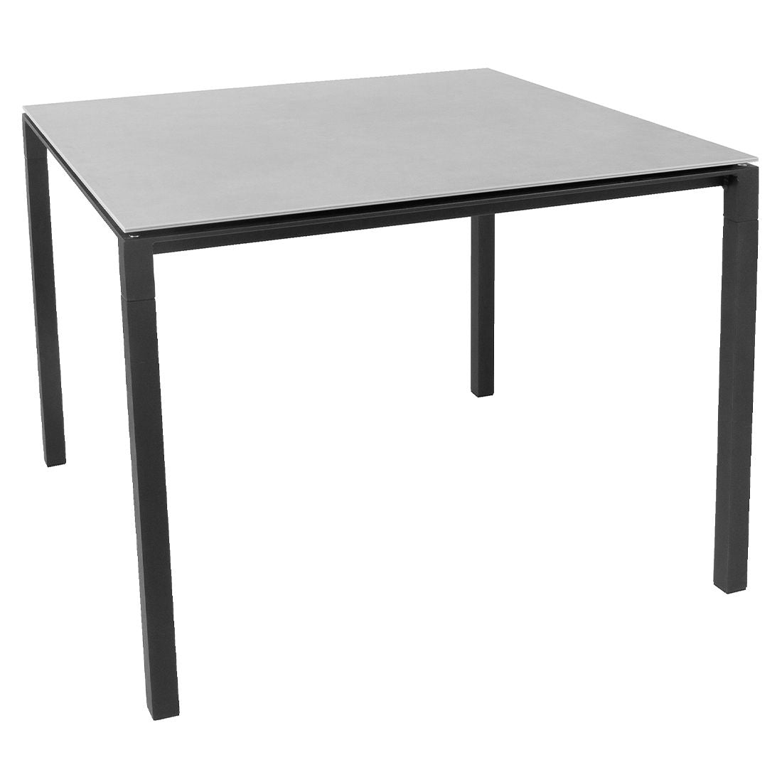 Hagebord Pure aluminium/keramikk 100x100 cm concrete grey fra fronten