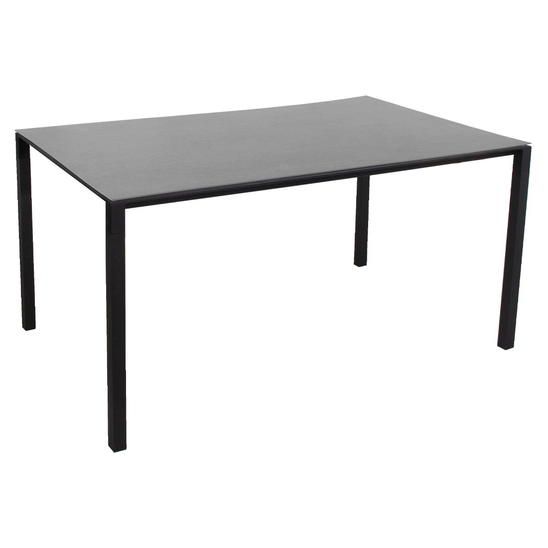 Hagebord Pure aluminium/keramikk 150x90 cm lava grå sett forfra