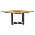 Hagebord Quadux aluminium/resirkulert teak 140x140 cm forfra