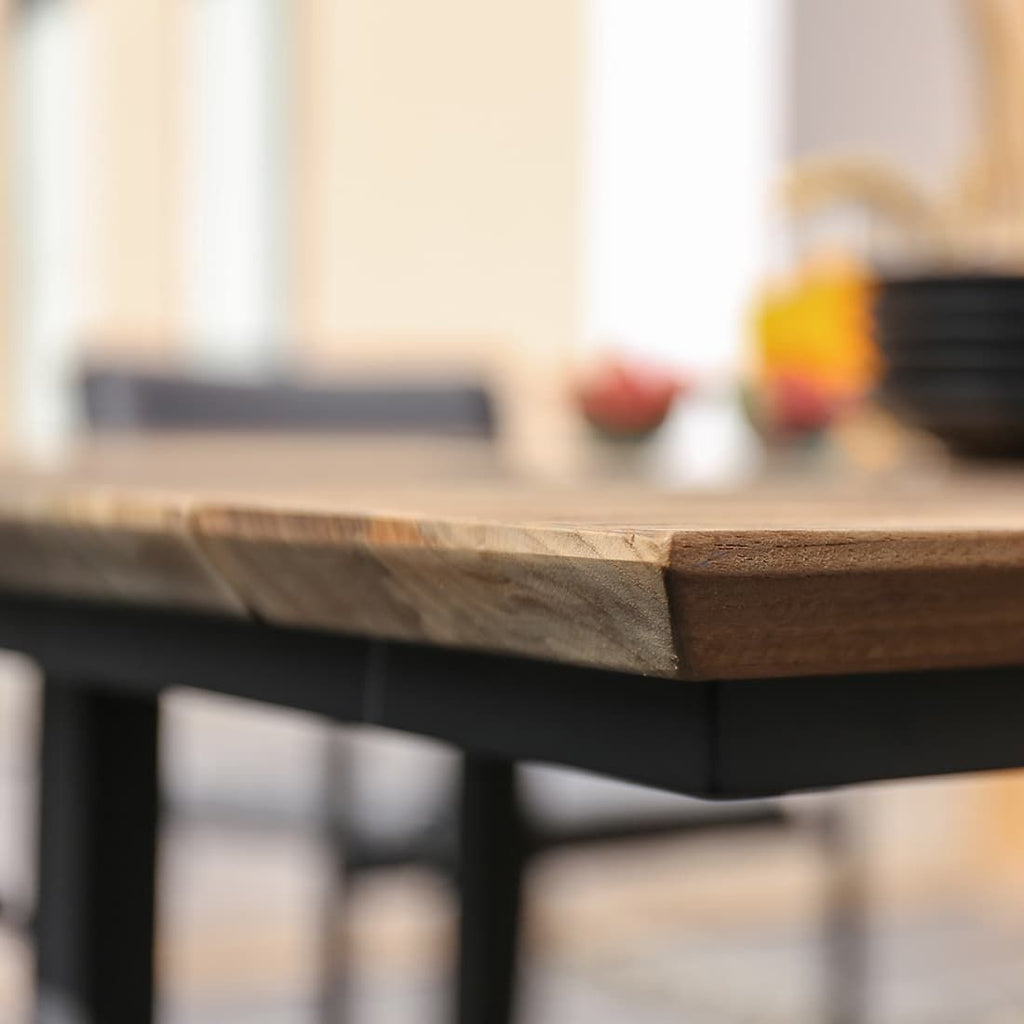 Hagebord Quadux aluminium/resirkulert teak 140x140 cm bakside