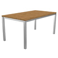 Hagebord Rimini rustfritt stål resirkulert teak 160x90 cm forfra