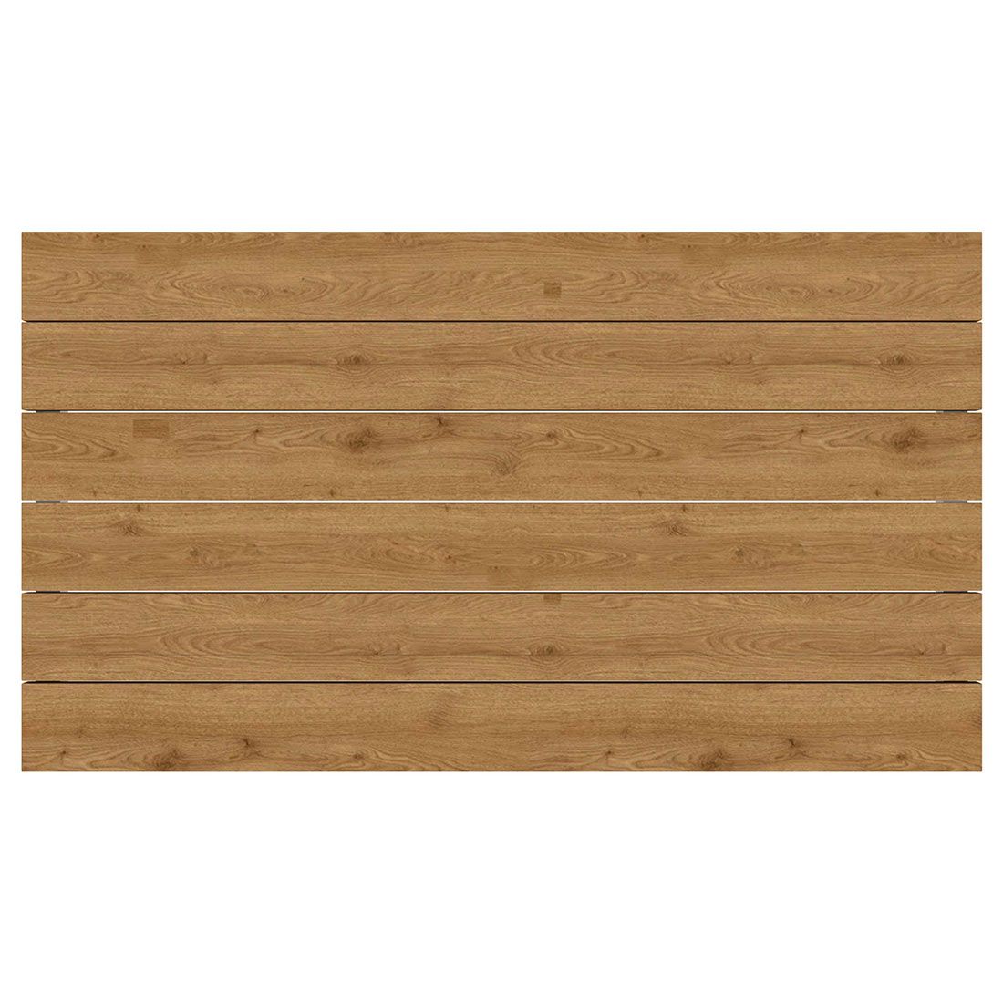 Hagebord Rimini rustfritt stål resirkulert teak 160x90 cm detalj av bordplate