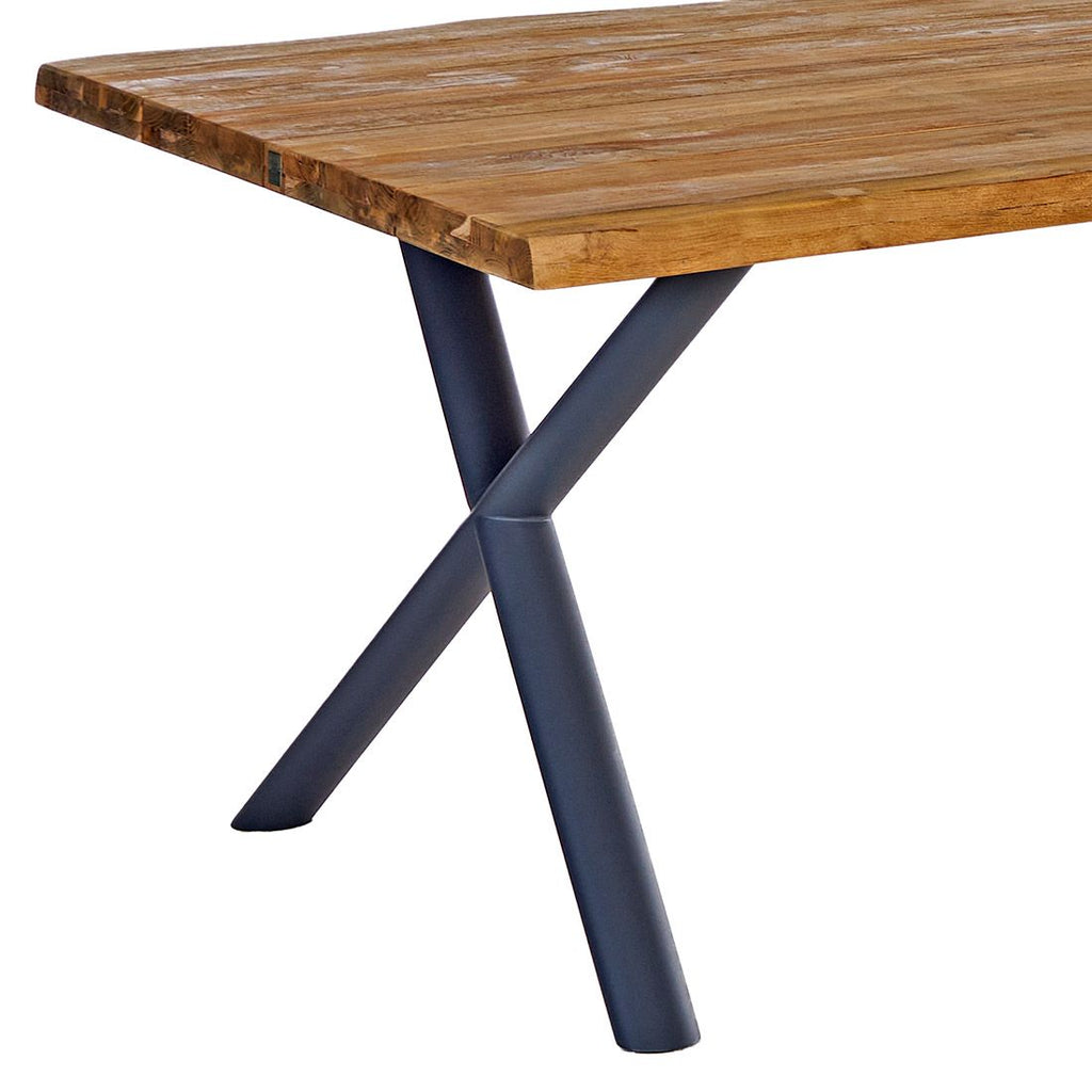 Hagebord Riviona rustfritt stål resirkulert teak bakside