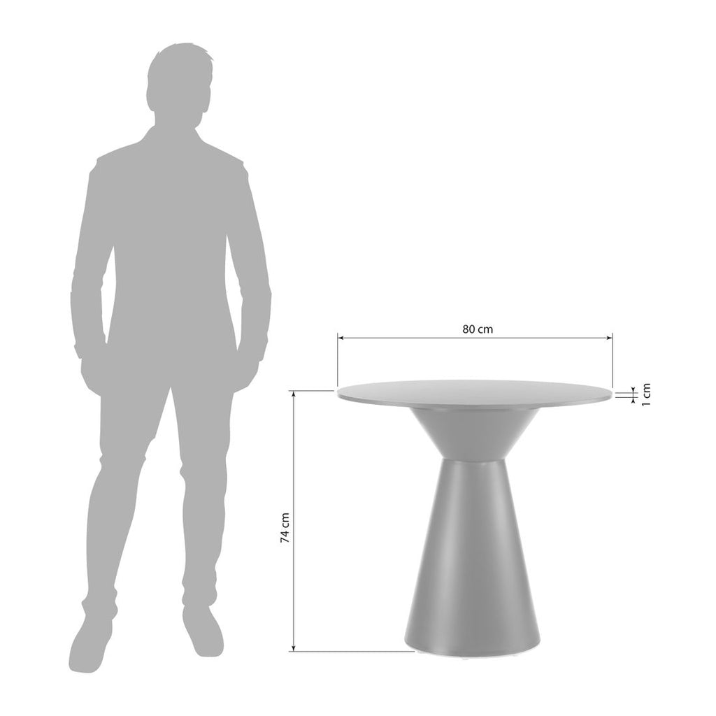 Detalj av Hagebord Roller plast/HPL Ø80 cm hvit - Gaber bordplate