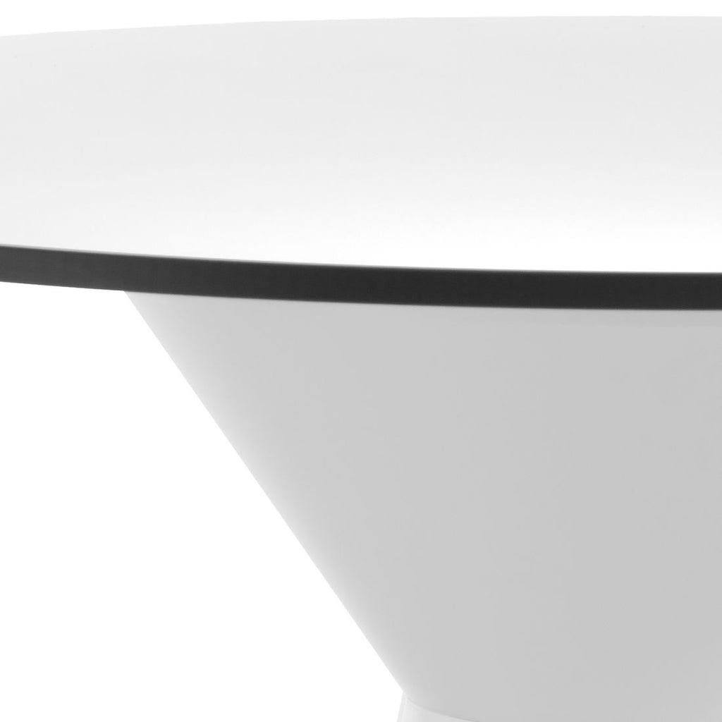 Montert Hagebord Roller plast/HPL Ø80 cm hvit - Gaber på terrasse