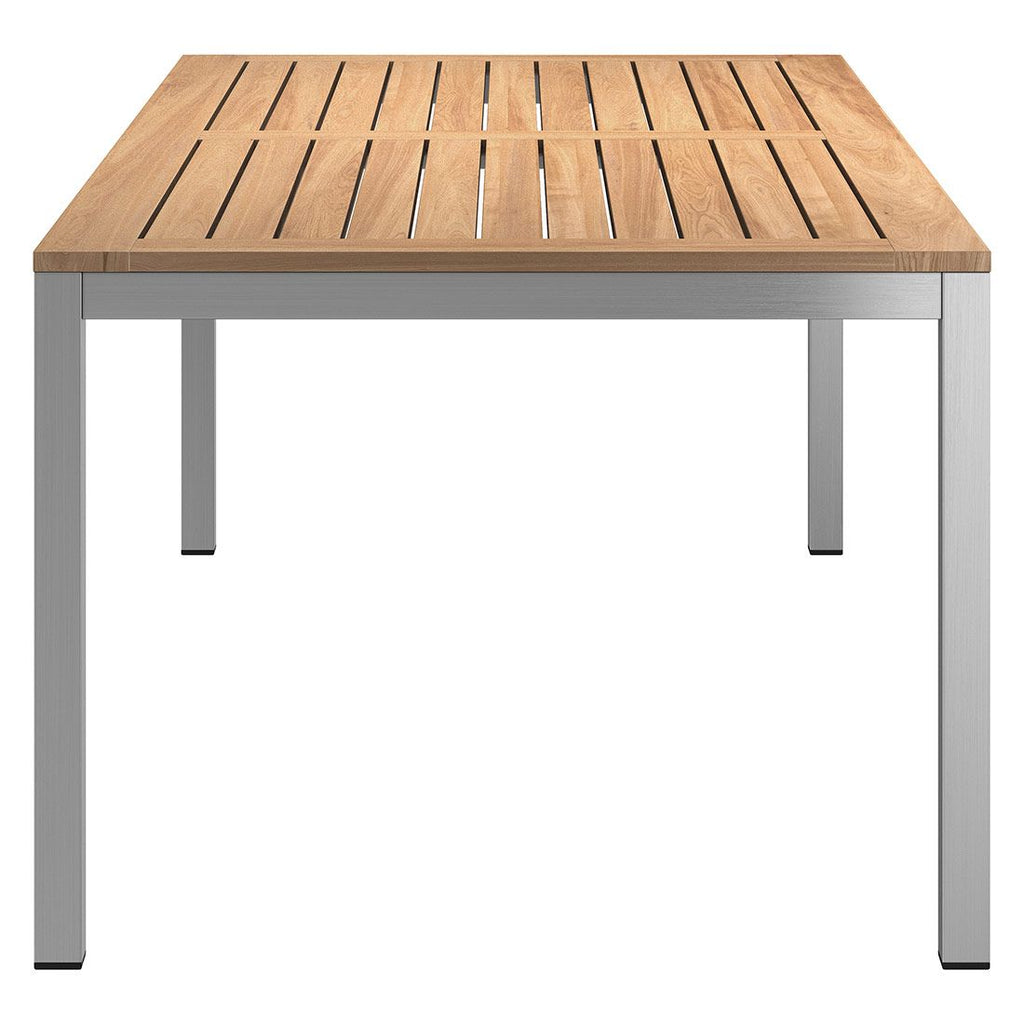 Detalj av bordplate i teak på Hagebord rustfritt stål/teak 220x100 cm - OUTLIV