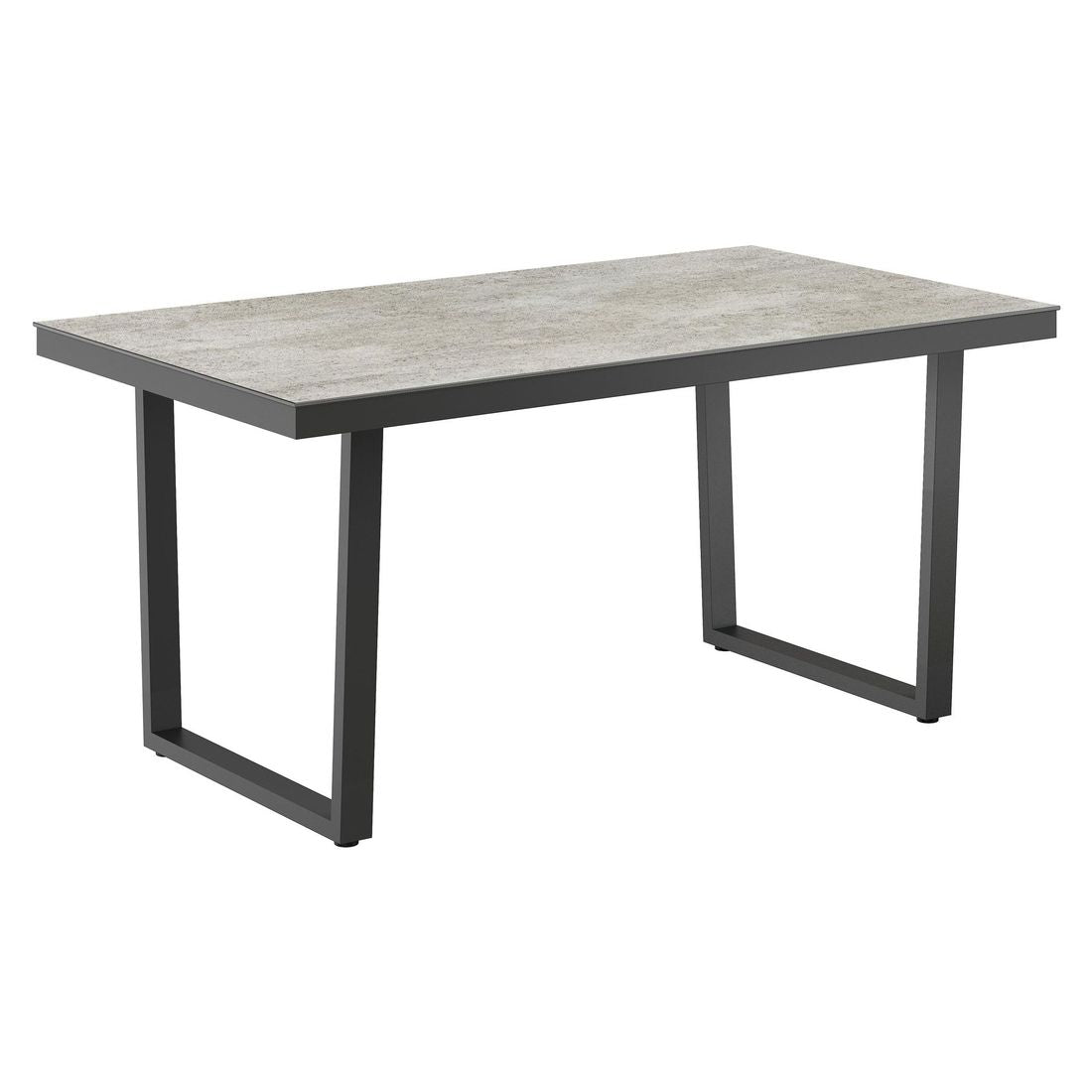 Hagebord rustfritt stål/Dekton 160x90 cm antrasitt - OUTLIV forfra