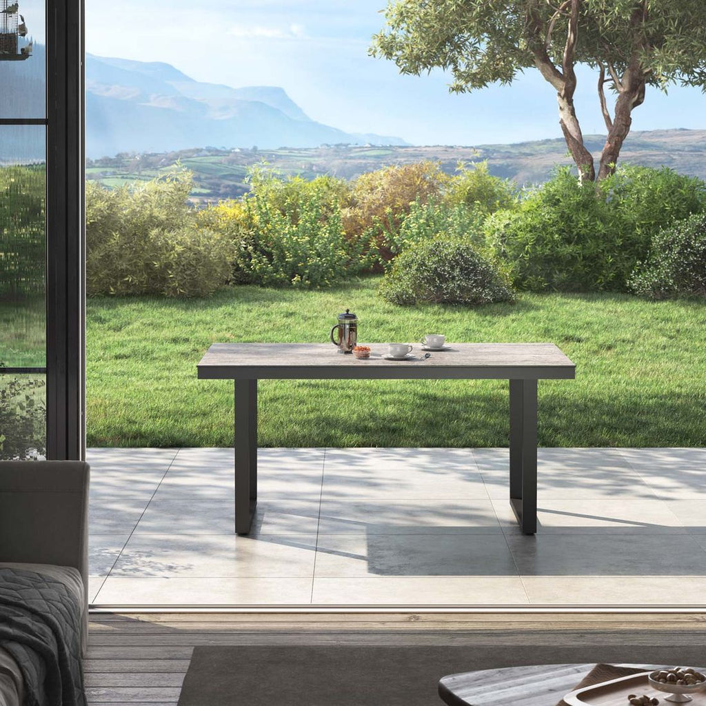 Hagebord rustfritt stål/Dekton 160x90 cm antrasitt - OUTLIV bakside