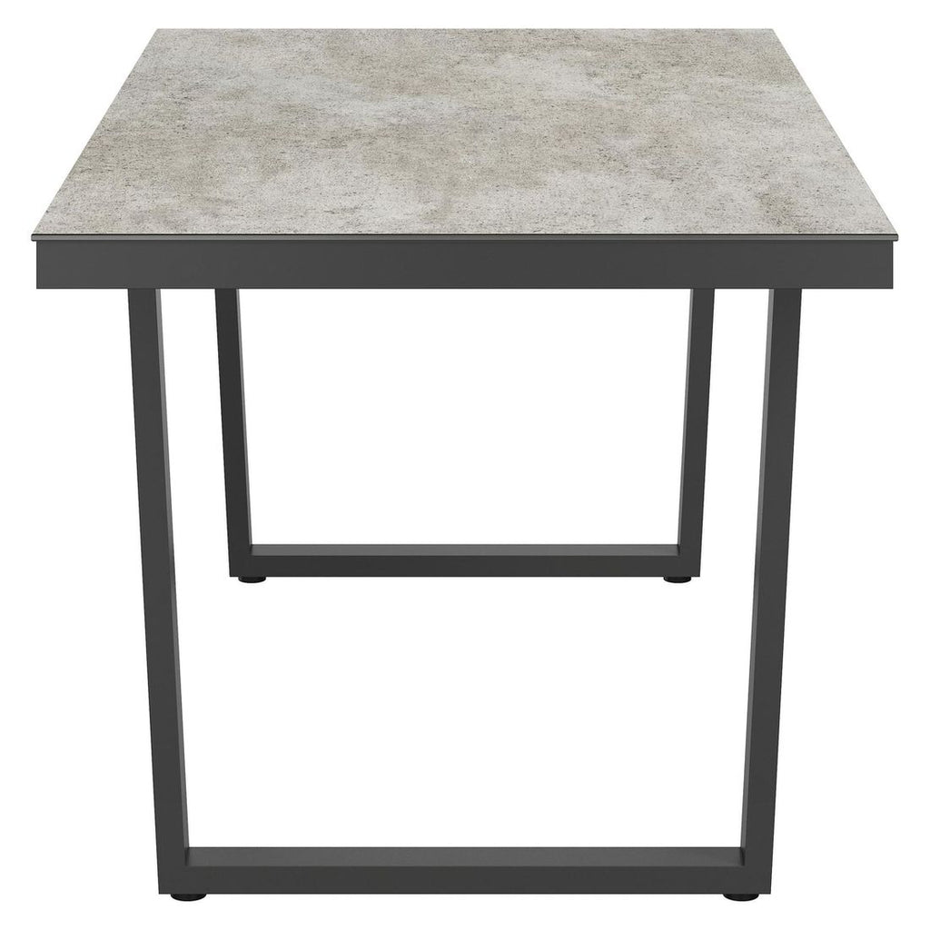 Nærbilde av ben på Hagebord rustfritt stål/Dekton 160x90 cm antrasitt - OUTLIV