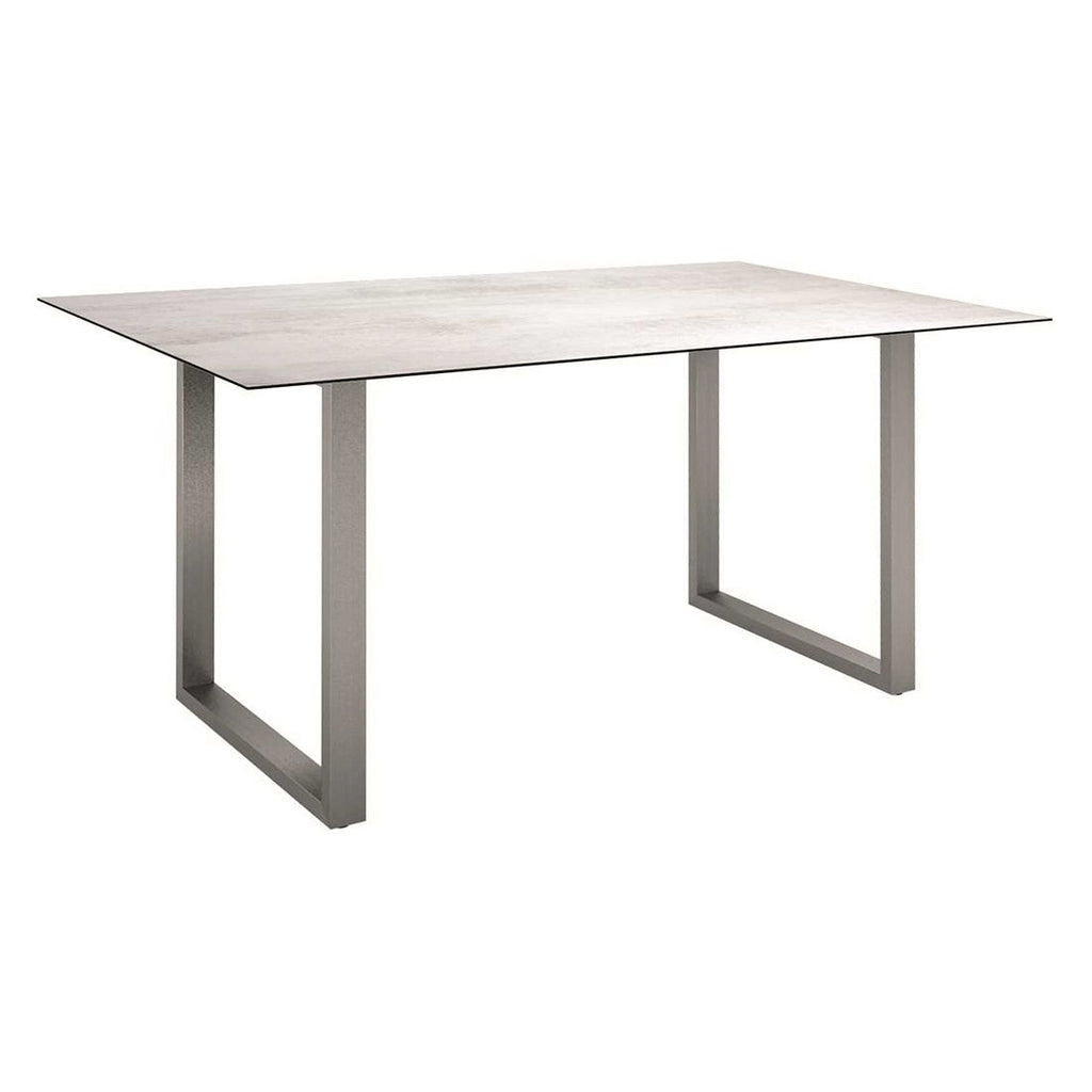Hagebord rustfritt stål/Silverstar 2.0 160x90 cm forfra