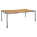 Hagebord rustfritt stål/teak 200x100 cm - Stern forfra