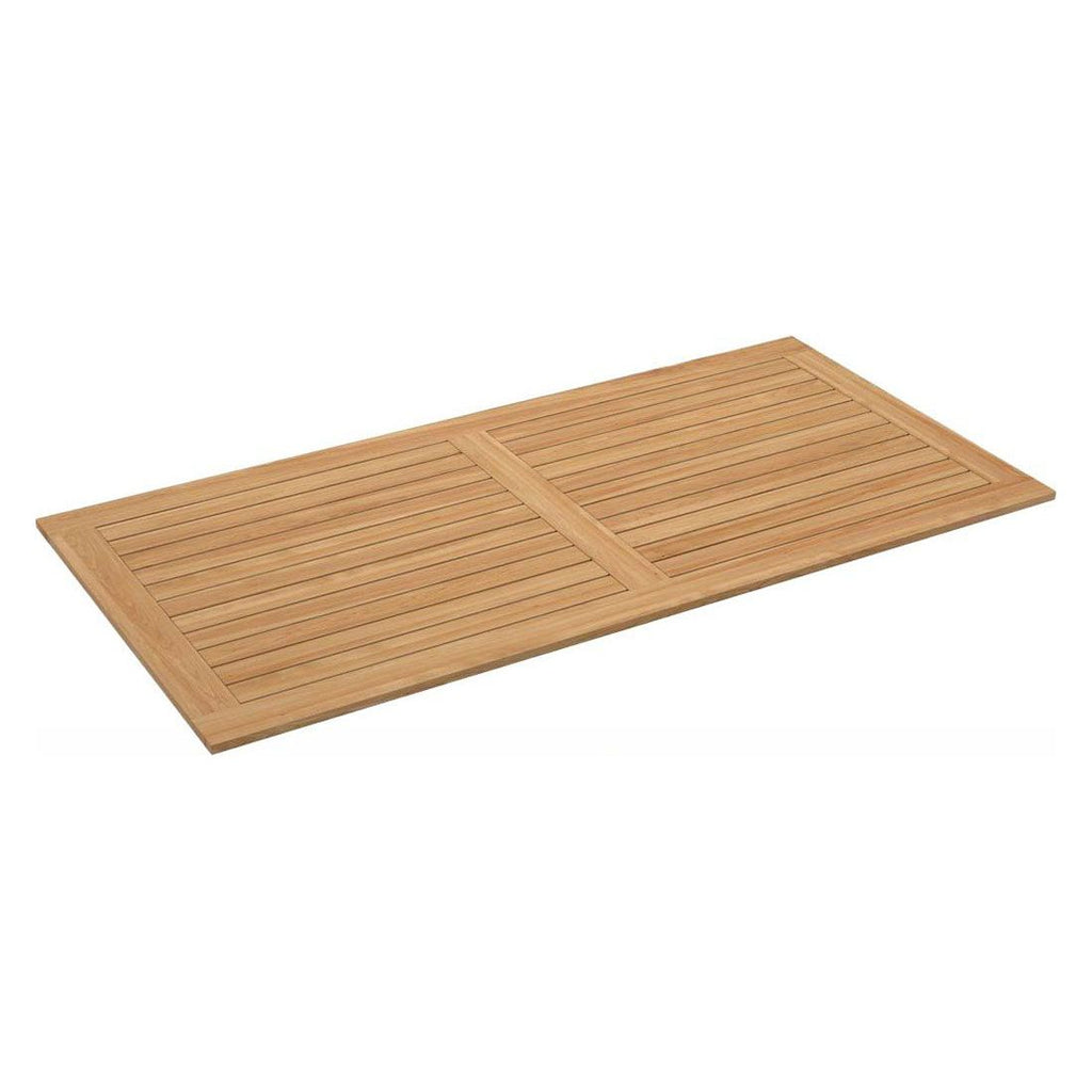 Hagebord rustfritt stål/teak 200x100 cm - Stern nærbilde av bordplate