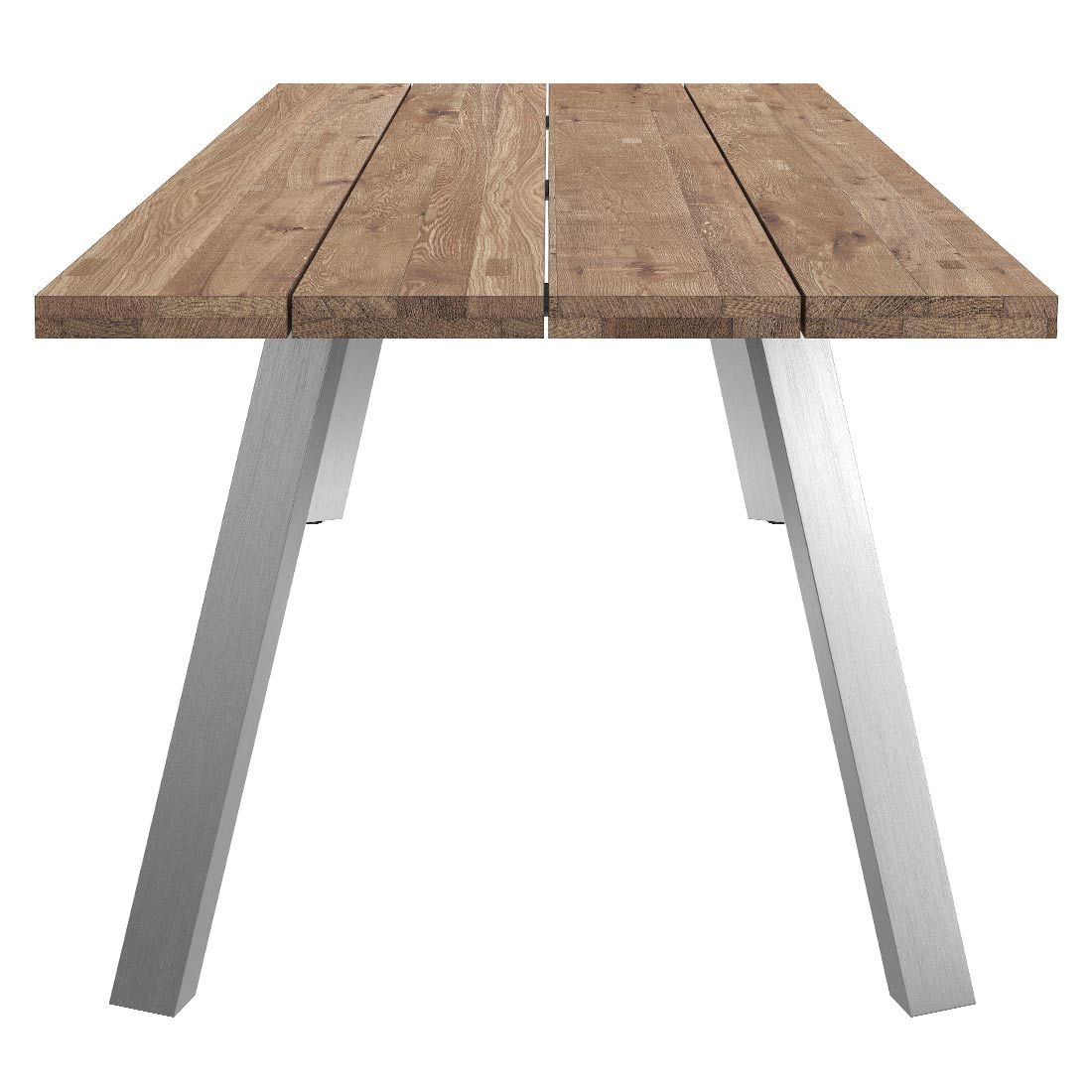 Hagebord Rustic 160x90 cm rustfritt stål/resirkulert teak bakside