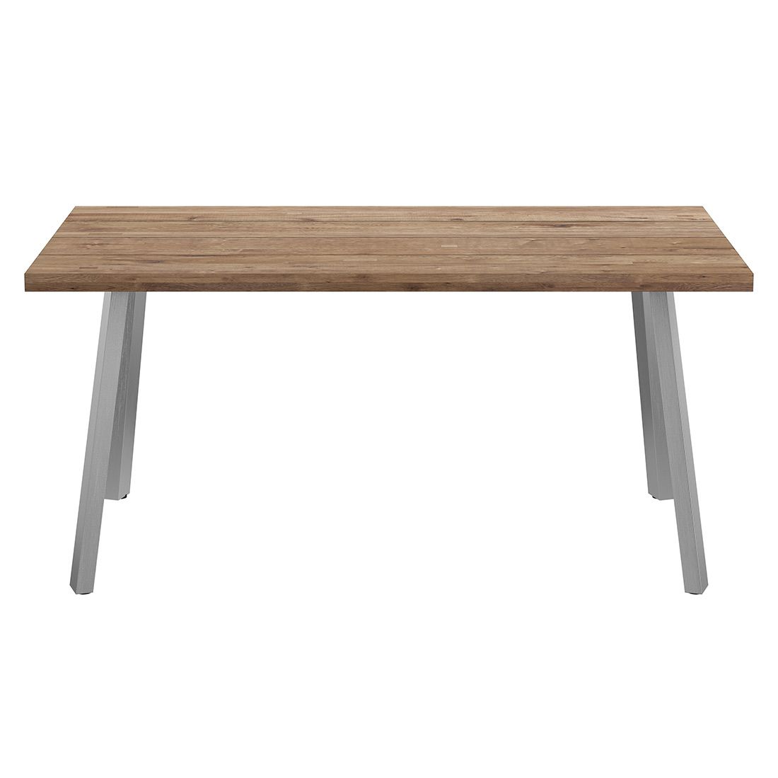 Detalj av bordplate i resirkulert teak på Hagebord Rustic