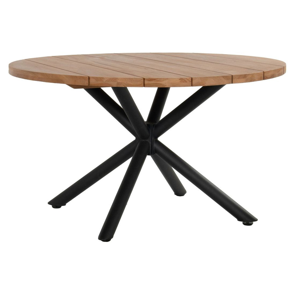 Hagebord Saba Ø130 cm aluminium/resirkulert teak forfra