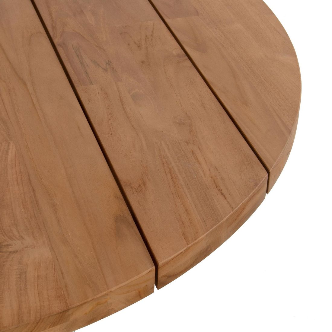 Hagebord Saba Ø130 cm aluminium/resirkulert teak bakside