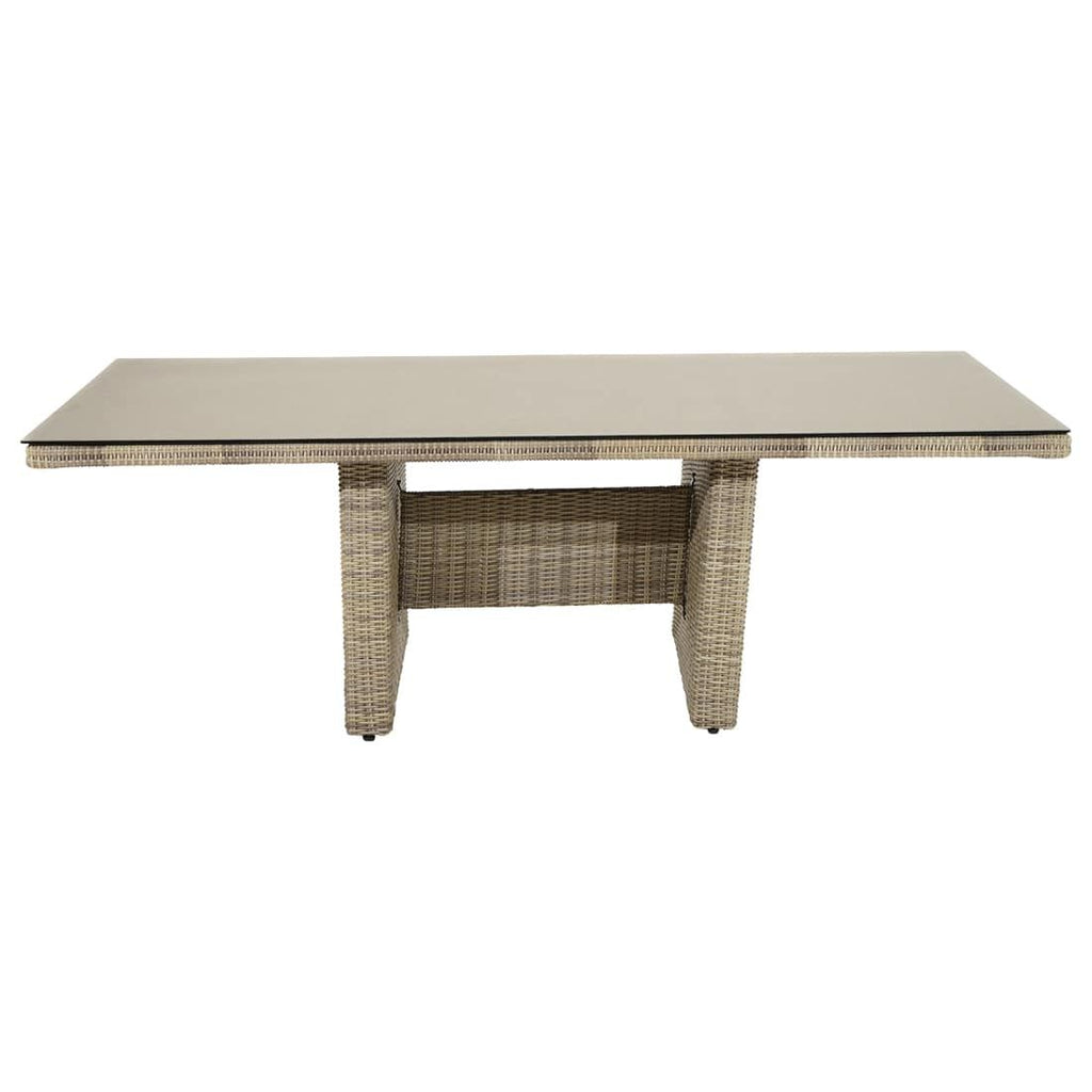 Hagebord Sahara 220x100 cm polyrotting/glass bakside
