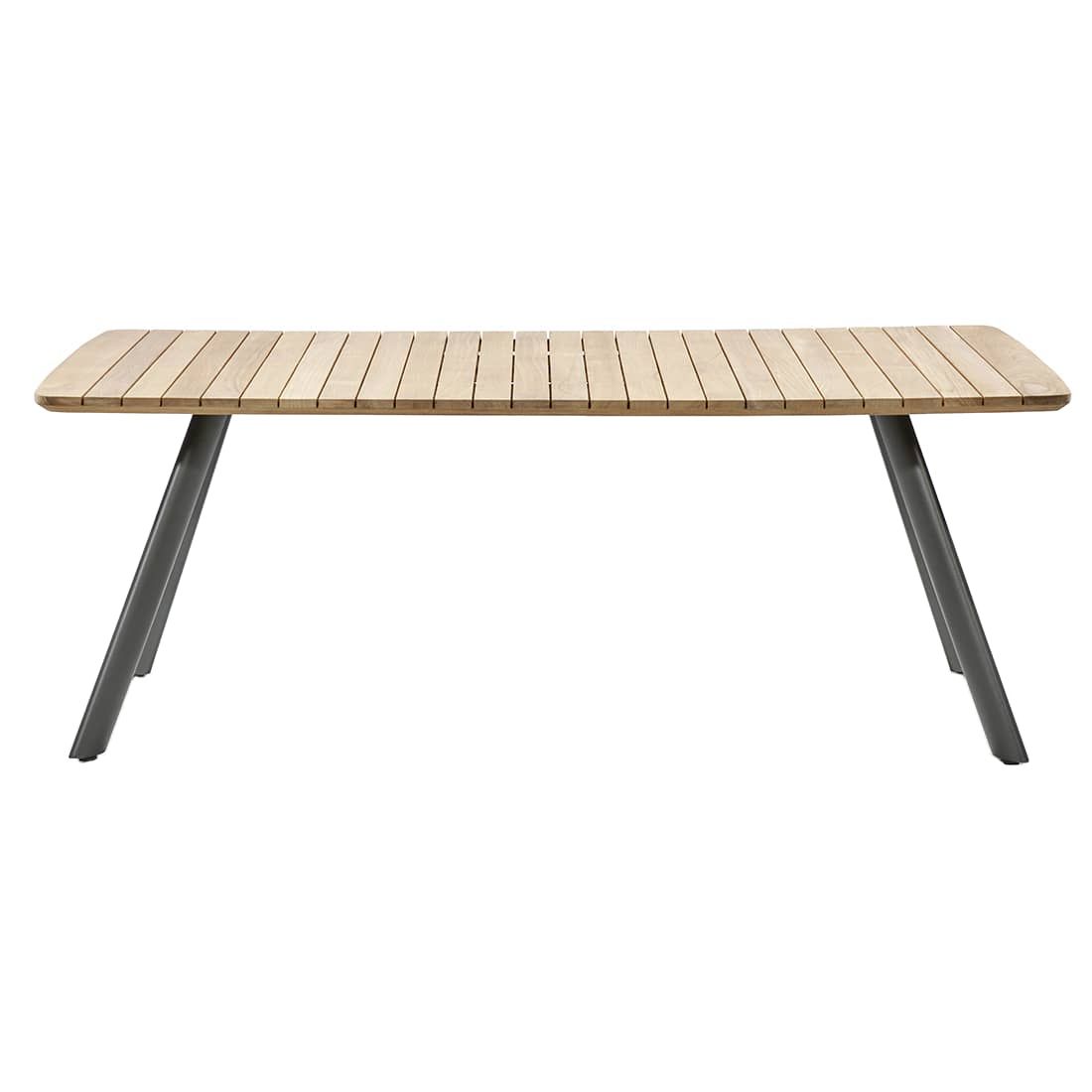 Hagebord Schweden aluminium/teak 200x95 cm bakside