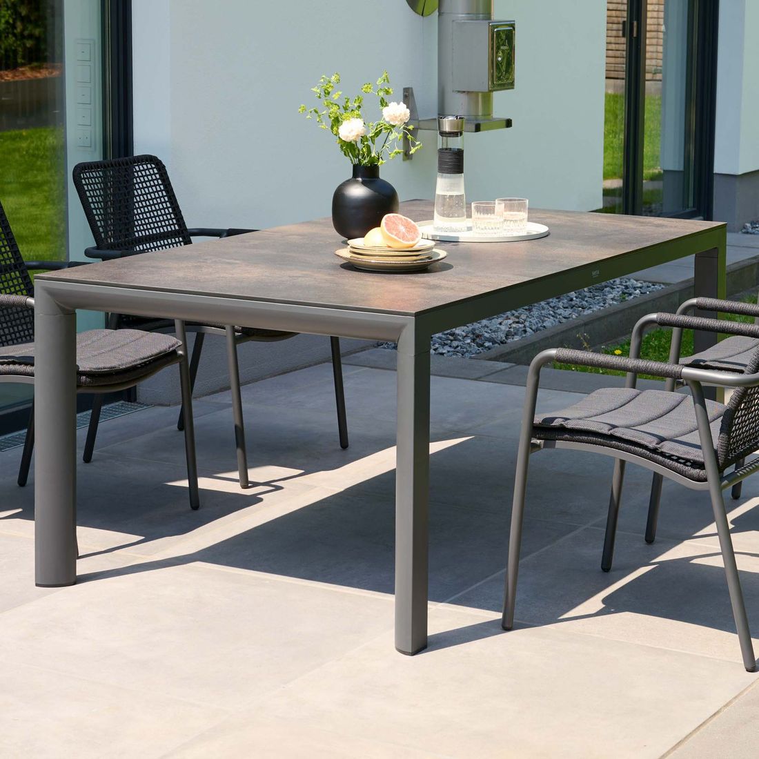 Hagebord Silva 160x90 cm aluminium HPL bakside