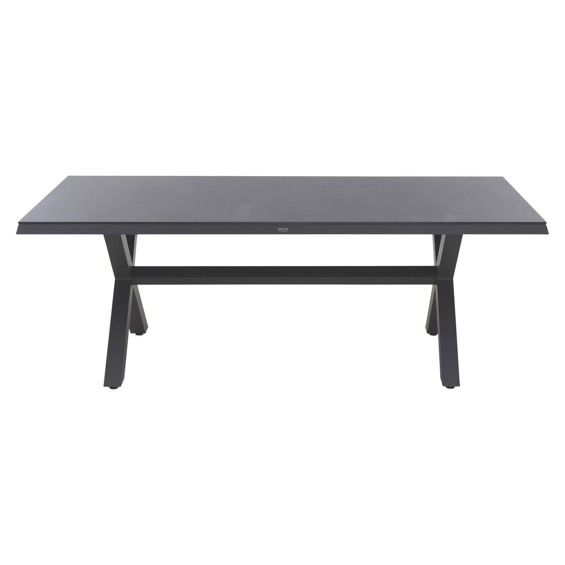 Hagebord Sincro 200x100 cm aluminium HPL antrasitt nærbilde ramme
