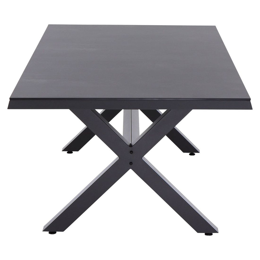 Hagebord Sincro 200x100 cm aluminium HPL antrasitt X-formet understell