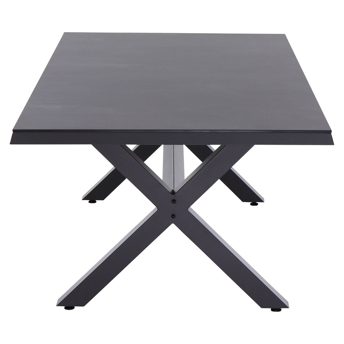Hagebord Sincro 200x100 cm aluminium HPL antrasitt X-formet understell