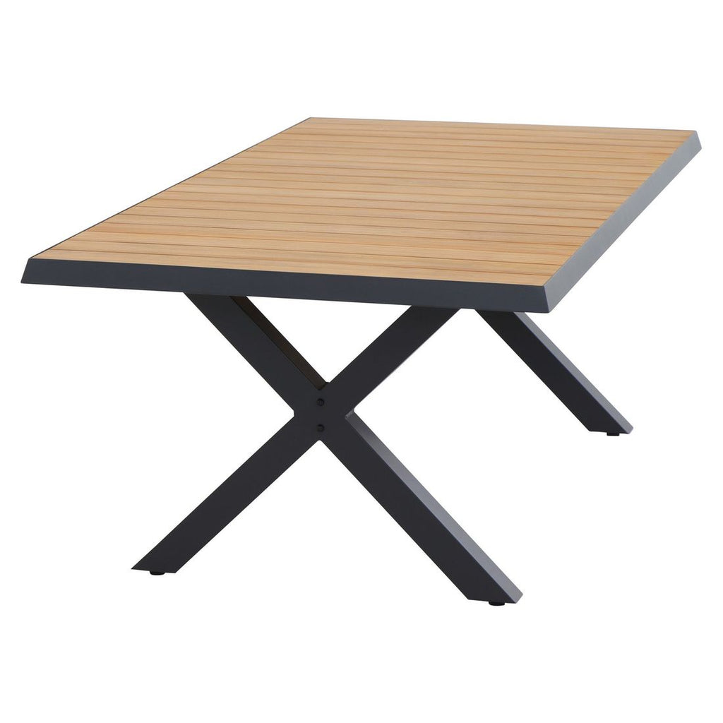 Hagebord Sincro 200x100 cm aluminium/teak front