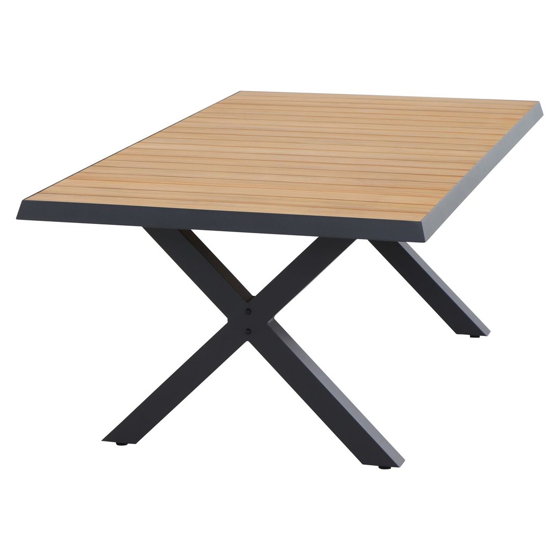 Hagebord Sincro 200x100 cm aluminium/teak front