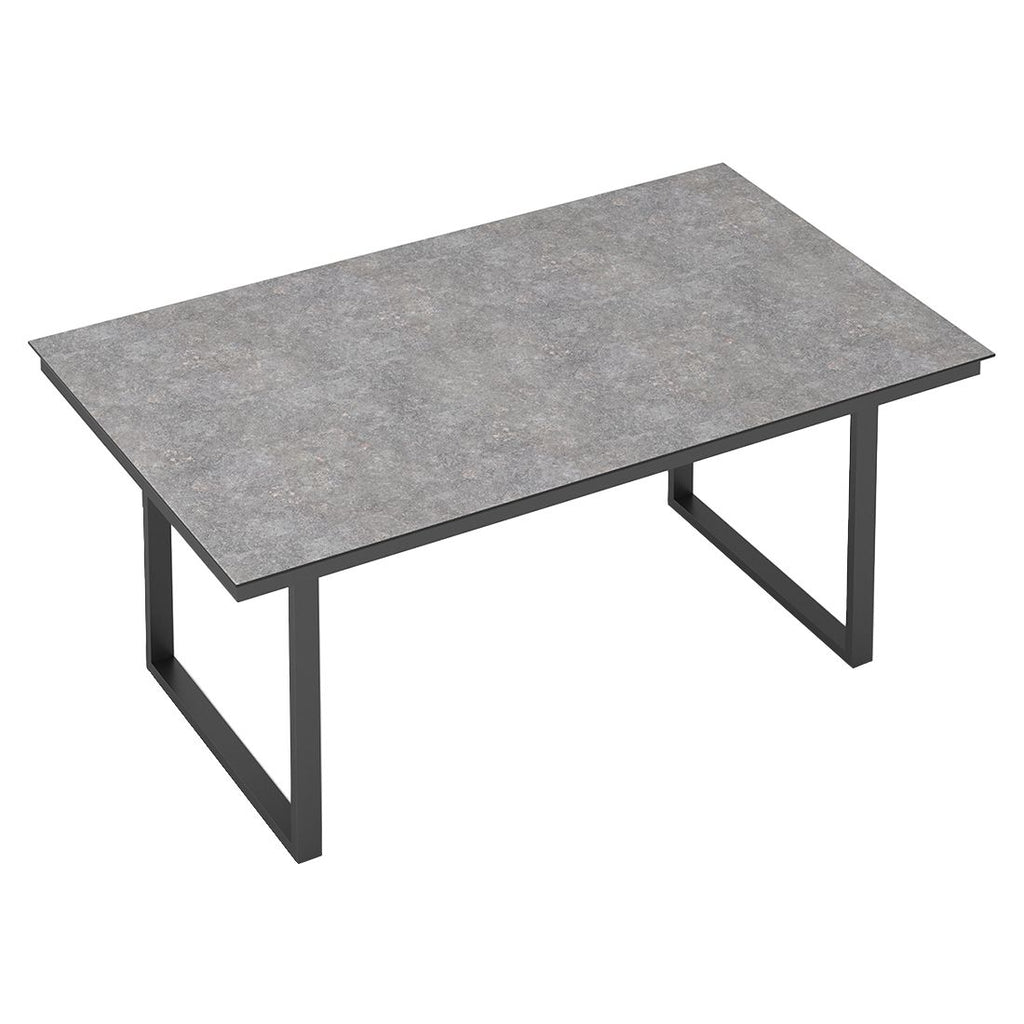 Hagebord Skate 160x95 cm aluminium HPL kalksandstein bakside