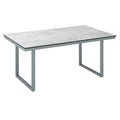 Hagebord Skate aluminium HPL 220x95 cm sølv grå forfra