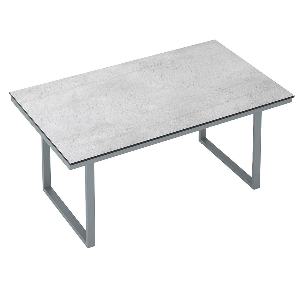 Hagebord Skate aluminium HPL 220x95 cm sølv grå bakside