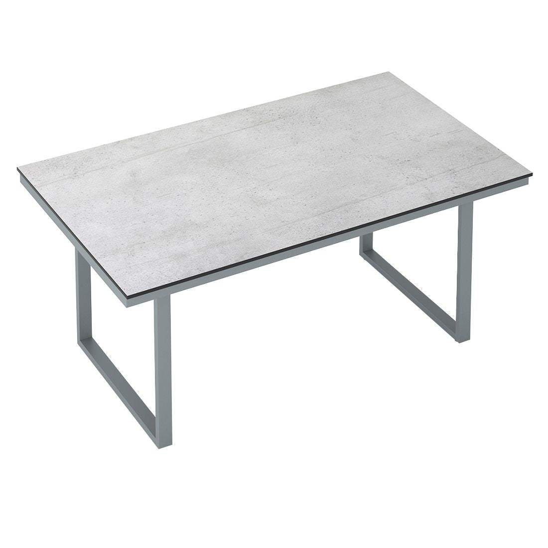 Hagebord Skate aluminium HPL 220x95 cm sølv grå bakside
