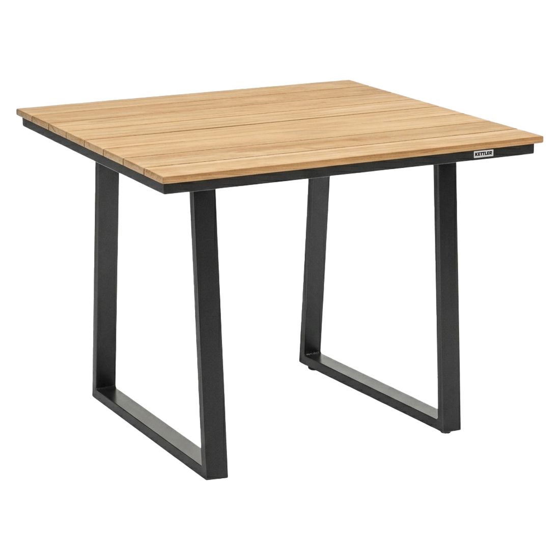 Hagebord Skate Low Dining 95x95 cm aluminium/teak forfra