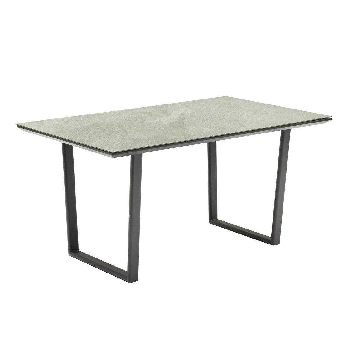 Hagebord Sofano 140x80 cm aluminium/glasskeramikk forfra