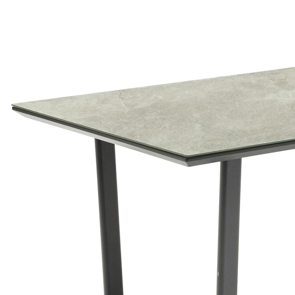 Sideprofil av Hagebord Sofano 140x80 cm aluminium/glasskeramikk