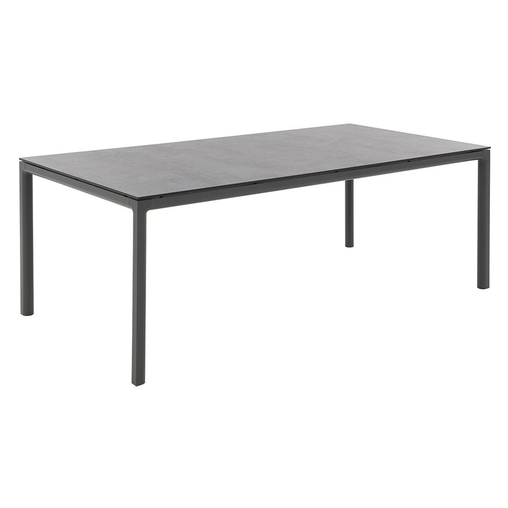 Hagebord Soft aluminium HPL 200x100 cm antrasitt forfra