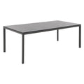 Hagebord Soft aluminium HPL 200x100 cm antrasitt forfra
