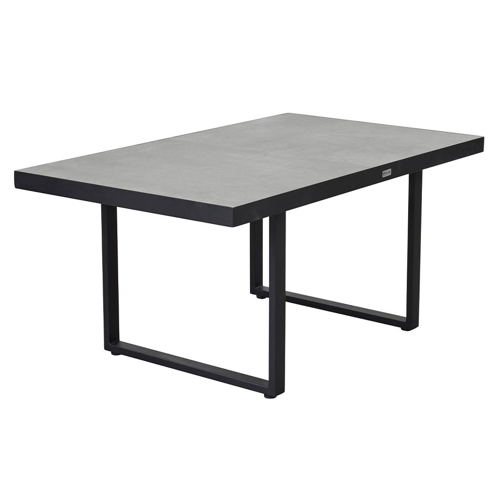 Hagebord Sondrino 140x85 cm aluminium/keramikk forfra