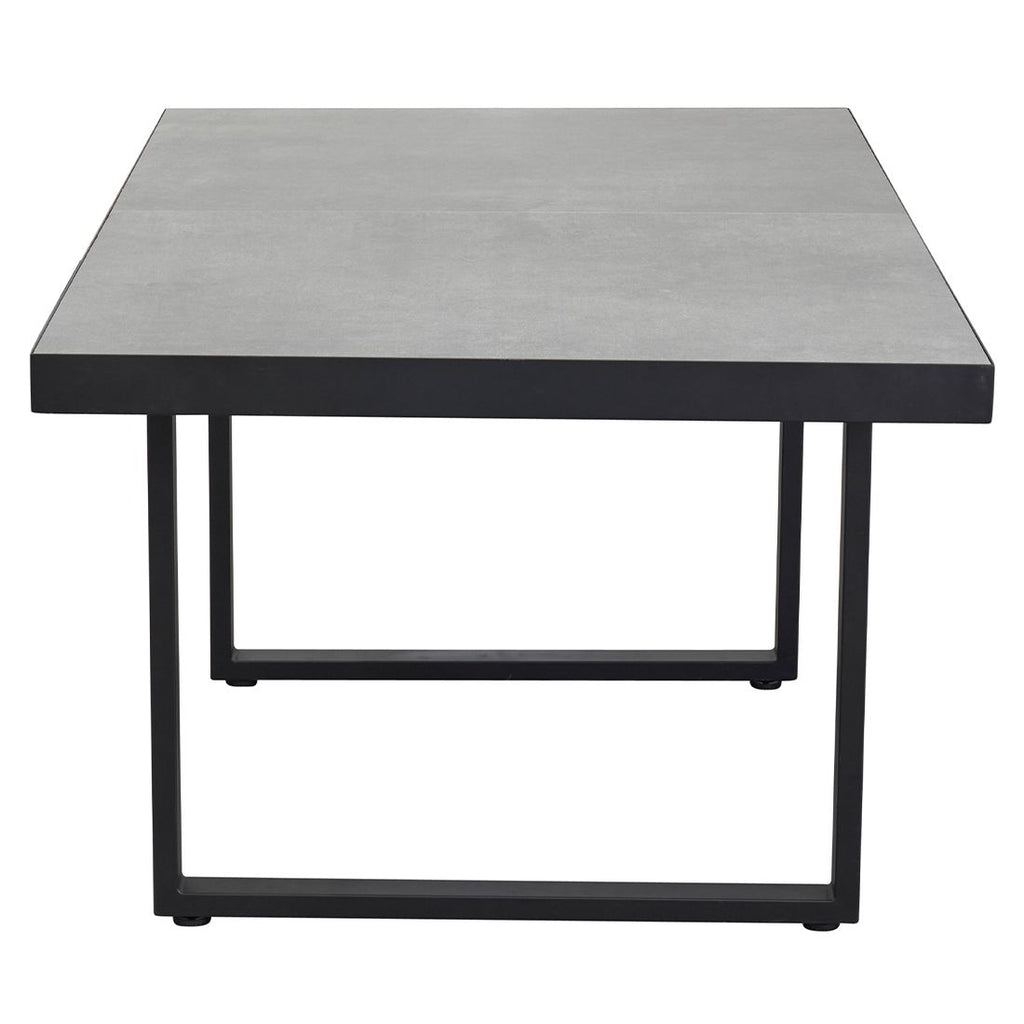 Hagebord Sondrino 140x85 cm aluminium/keramikk nærbilde aluminiumramme