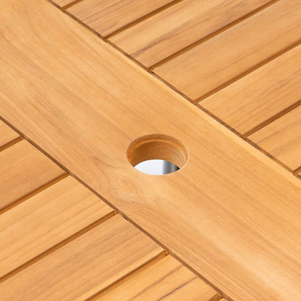 Montert Hagebord South Wales Ø120 cm aluminium/teak - Hartman på terrasse