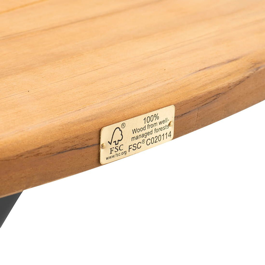 Nærbilde av aluminiumramme på Hagebord South Wales Ø120 cm aluminium/teak - Hartman
