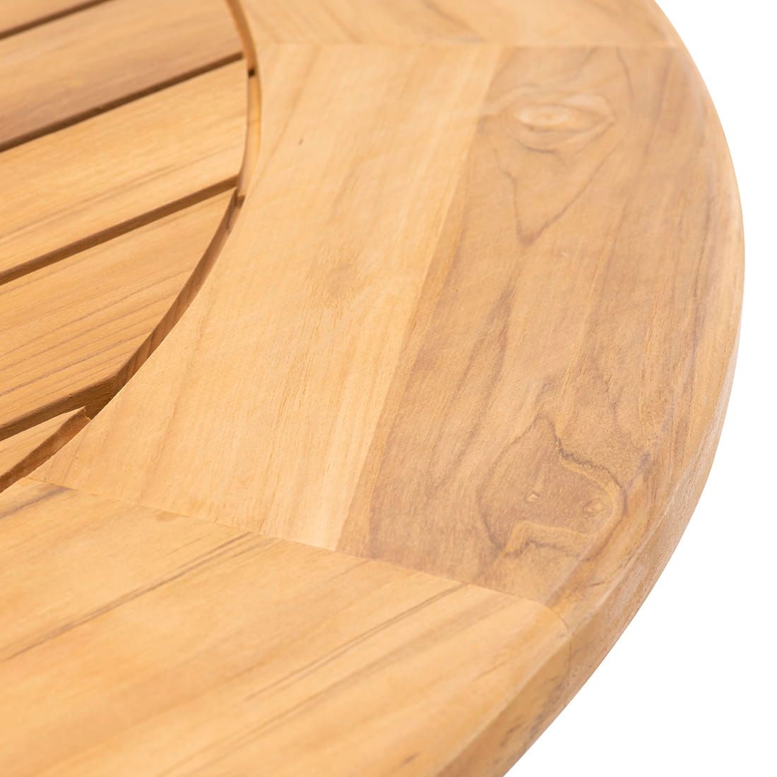 Hagebord South Wales Ø120 cm aluminium/teak - Hartman sett fra siden