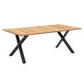 Hagebord stål og resirkulert teak 200x100 cm - OUTLIV forfra