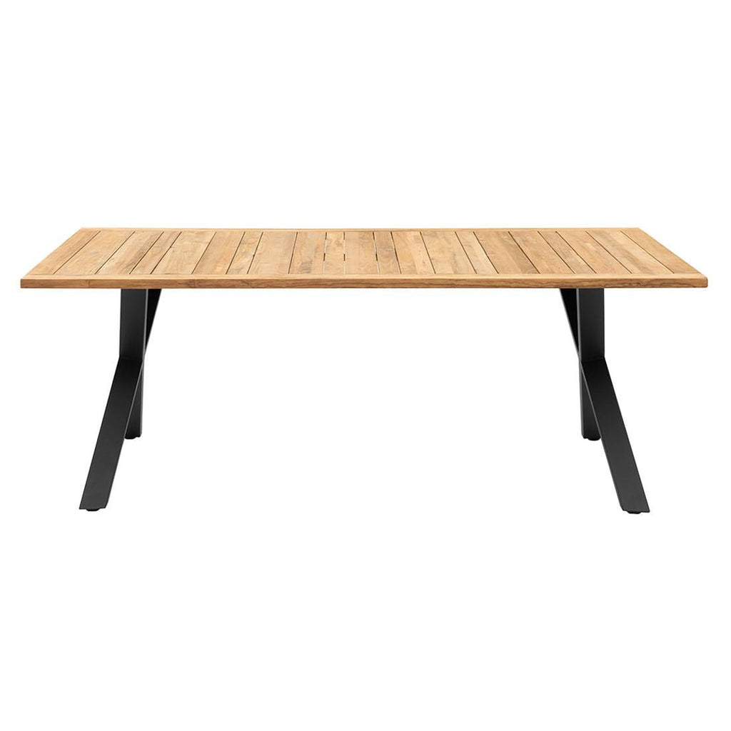 Hagebord stål og resirkulert teak 200x100 cm - OUTLIV bakside