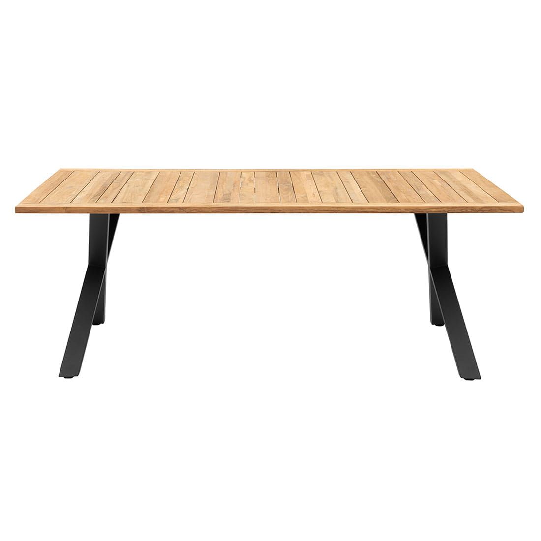 Hagebord stål og resirkulert teak 200x100 cm - OUTLIV bakside