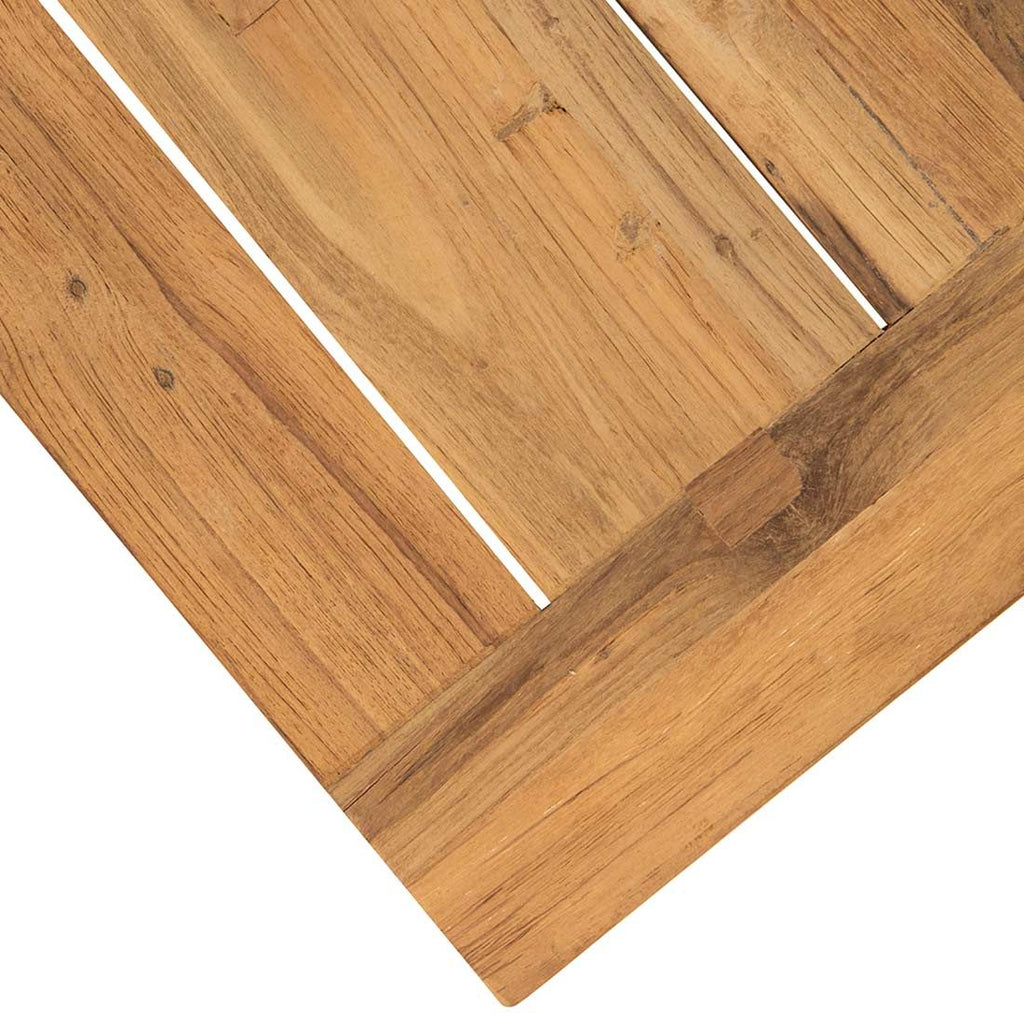 Hagebord stål og resirkulert teak 200x100 cm - OUTLIV sett fra siden