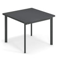 Hagebord Star 90x90 cm stål antikkjern sett forfra