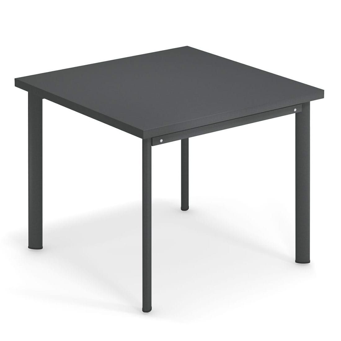 Hagebord Star 90x90 cm stål antikkjern sett forfra