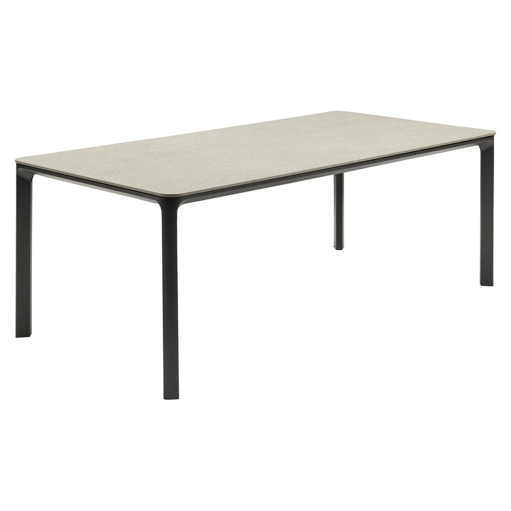 Hagebord Stilo 160x90 cm aluminium/sinterstein forfra